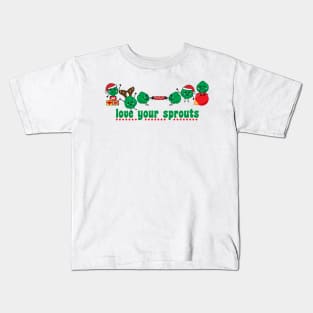 Funny Christmas Brussel Sprout Characters Kids T-Shirt